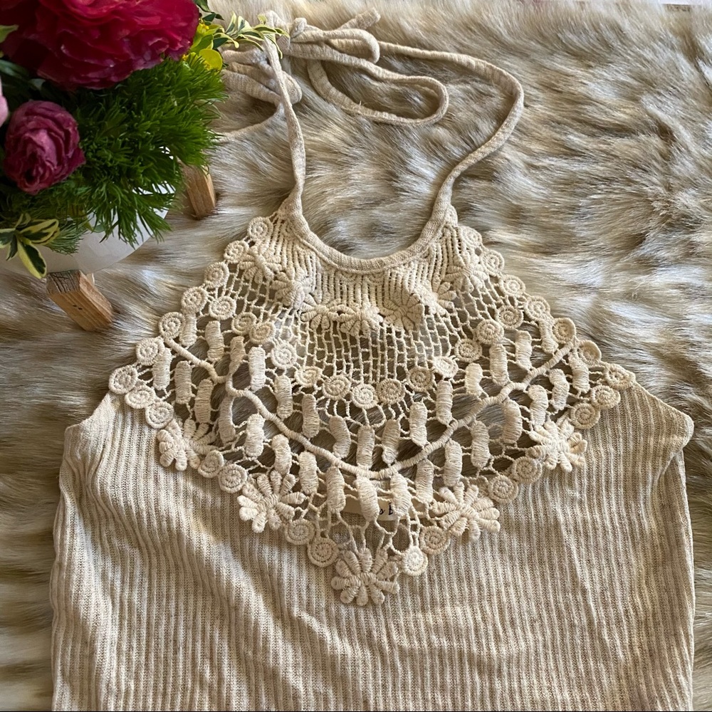 Cream Halter Top